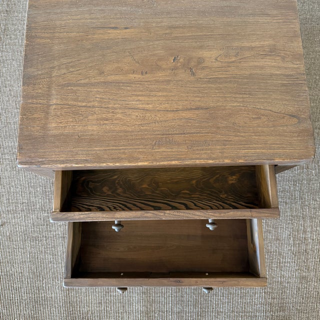 Nathalie II 2 Drawer Reclaimed Elm Nightstand 26″ – Chestnut For Sale - Image 4 of 6