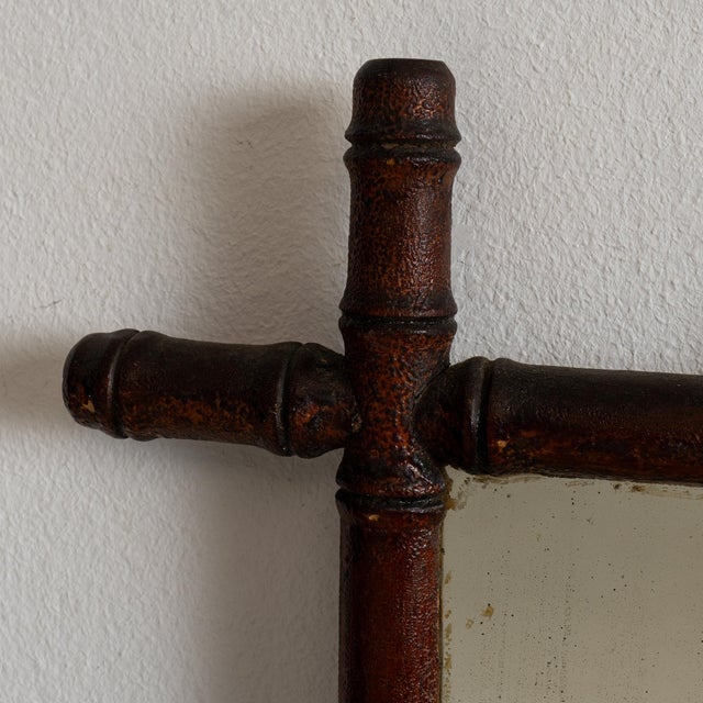 French 19th Century France Tan Wood Mirror For Sale - Image 3 of 7