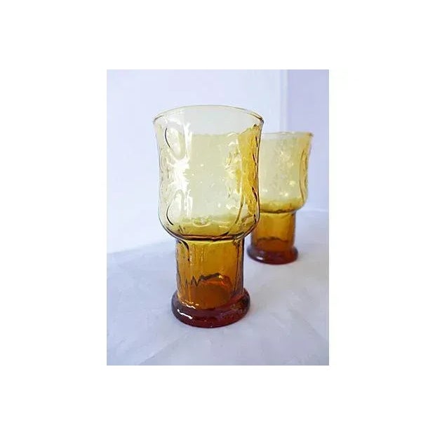 1960s Amber Pitcher and Glasses - Set of 5 For Sale - Image 5 of 7