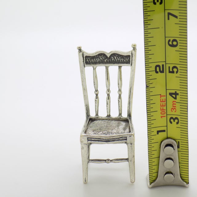 Vintage Italian Handmade Genuine Sterling Silver 925 Chair Figurine, 1970s For Sale - Image 14 of 15