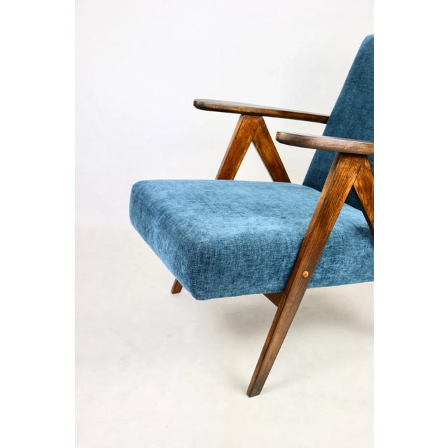 Vintage Denim Blue Armchair, 1970s For Sale - Image 9 of 10