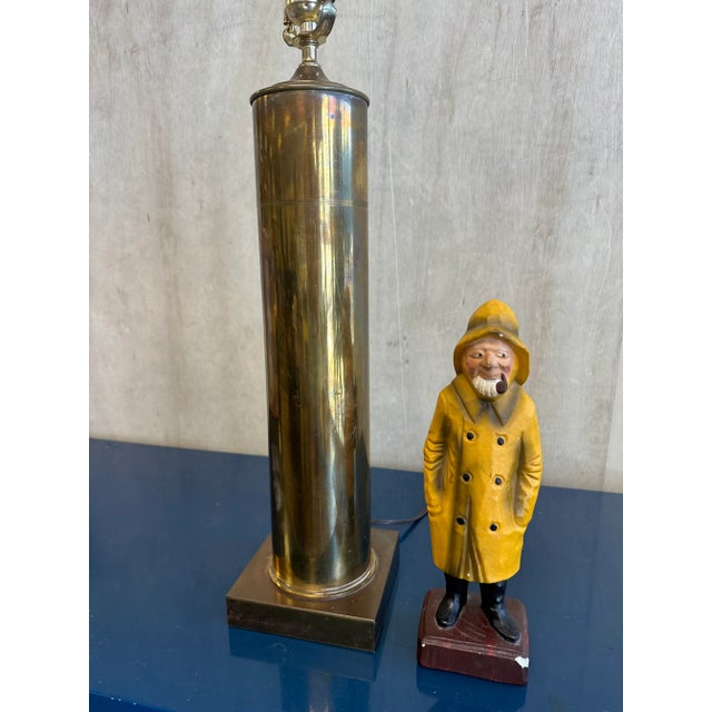 Brass Artillery Shell forms the base of this unique vintage lamp. By the sign of the cord, maybe made in the latter part...