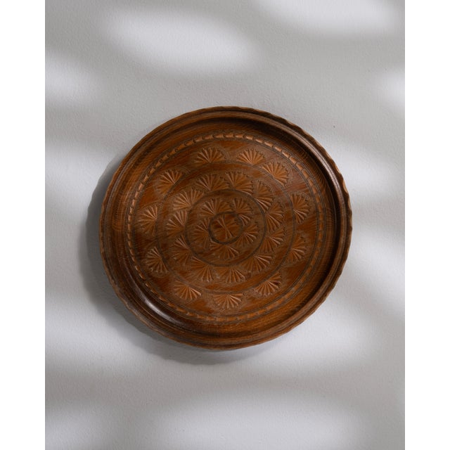 1970s France Brown Wood Plate For Sale - Image 4 of 18