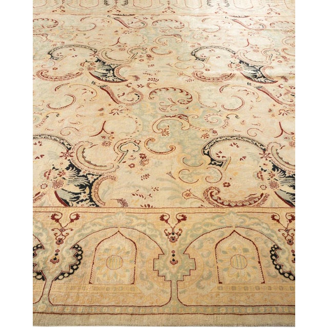 Solo Rugs Mogul, One-of-a-Kind Hand-Knotted Area Rug in Ivory, 8' 1" x 10' 5" For Sale - Image 4 of 8