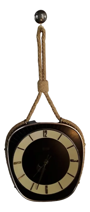 Mid-Century German Wall Clock with Metal Housing on the Cord Suspension from Garant, 1960s