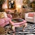 Metal Palm Beach Regency Side Table – Pink & Gold Hollywood Regency Accent Table – Hand Painted Tropical Palm Design – Vintage Glam For Sale - Image 7 of 10