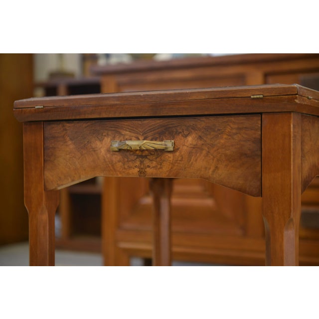 Art Deco Walnut Games Table, 1930s For Sale - Image 4 of 11