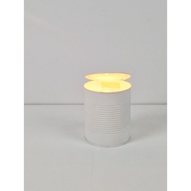 1970s Pop Art White Metal Can Table Lamp by Vrieland, 1970s For Sale - Image 5 of 10
