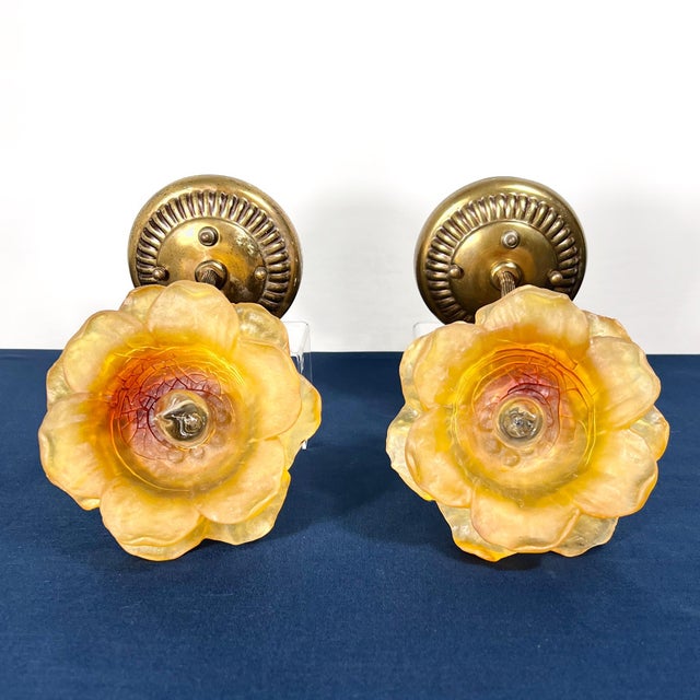 1960s Rare Authentic Feldman Lighting Co. Custom Resin & Bronzed Brass Sconces - A Pair For Sale - Image 13 of 16