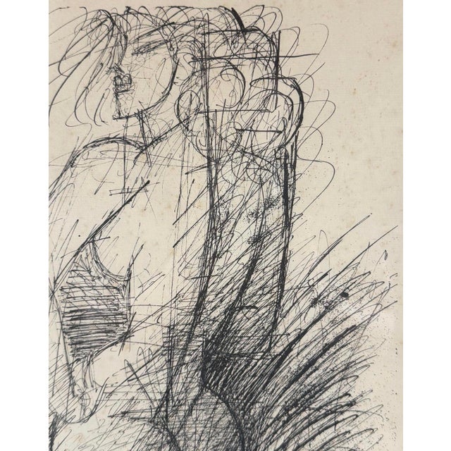 Expressionism Mid 20th Century Abstract Expressionist Lithograph by Marcel Gromaire 1952 “Standing Nude” For Sale - Image 3 of 7