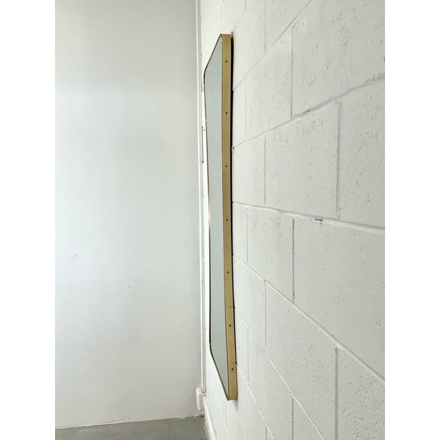 Gold Shaped Brass Mirror, 1950s For Sale - Image 8 of 13