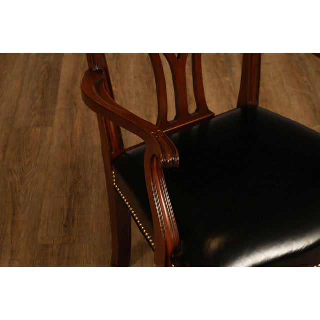 Wood Kindel Chippendale Style Set of Six Mahogany Dining Chairs For Sale - Image 7 of 18
