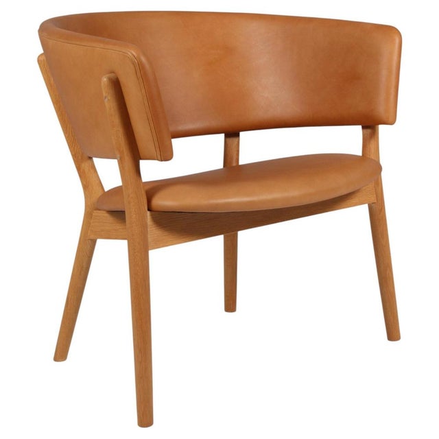 Model ND82 Lounge Chair in Full Grain Leather and Oak by Nanna Ditzel, 2010s For Sale - Image 9 of 9