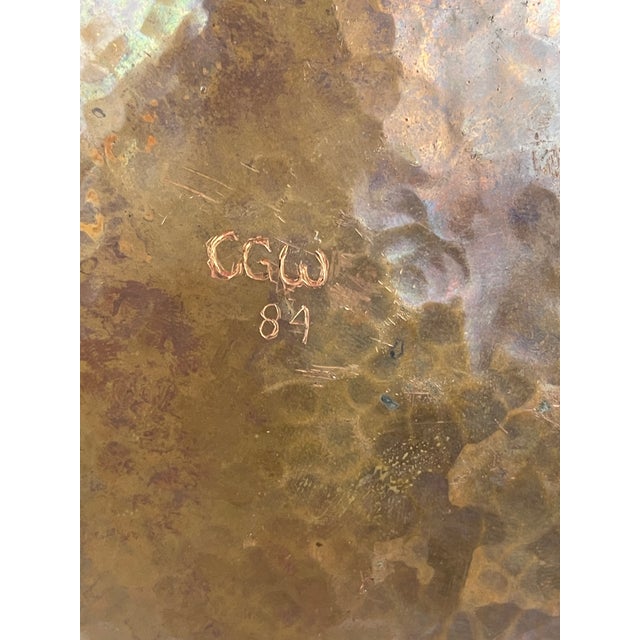 1980's Hammered Copper Vessel Vase by Pacific Northwest Artist Greg Wilbur For Sale - Image 12 of 12