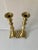 Gothic Style Monolithic Brass Candle Sticks (2) Pair For Sale In New York - Image 6 of 7