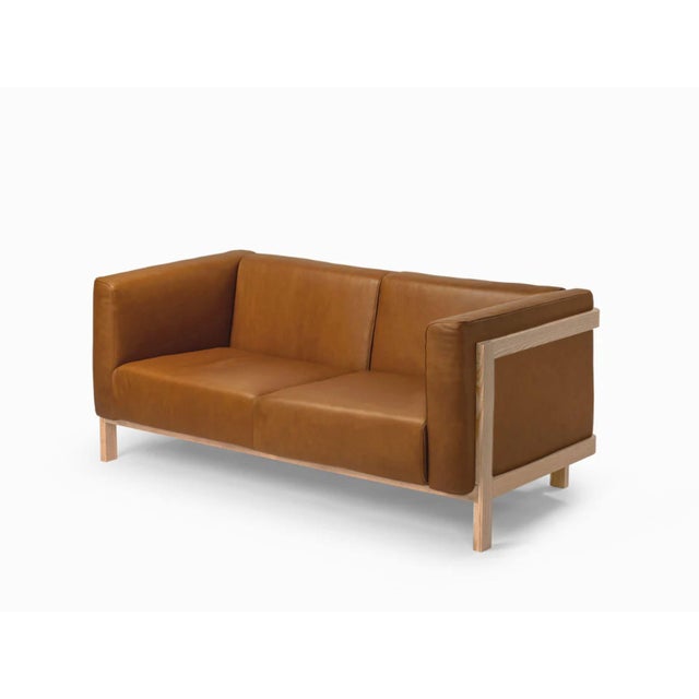 Two-Seater Sofa in Ash and Camel Leather by Julien Renault For Sale - Image 14 of 14