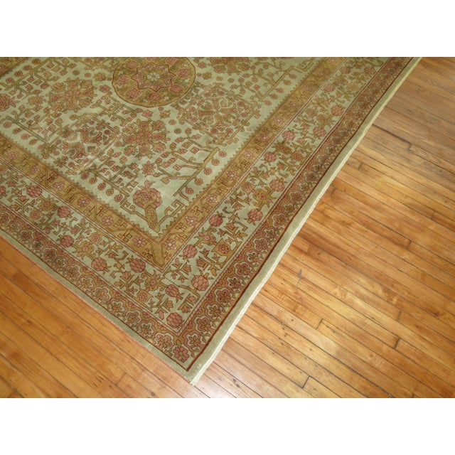 Contemporary Square Botanical Floral Vintage East Turkestan Rug - 8' x 8' For Sale - Image 3 of 6