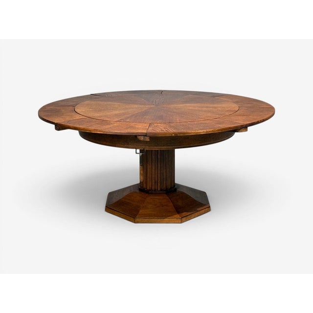 1920s Josef Seiler, Rare Expanding Dining Table, Oak, Germany, 1920s For Sale - Image 5 of 16