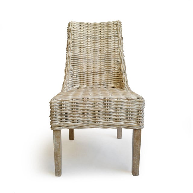 White Wash Wicker Dining Chair | Chairish (640 x 640 Pixel)