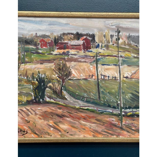 Alexander Roos, Landscape, 1950s, Oil Painting on Panel, Framed For Sale - Image 4 of 18