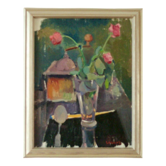 Bengt Crantz, Vase, 1960s, Oil on Canvas For Sale