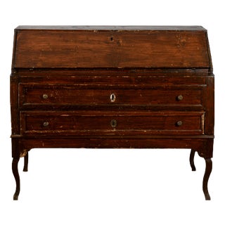 Antique Italian Drop-Leaf Desk in Fir Wood, 1700s For Sale