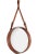 Jacques Adnet Olive Leather Small Circulaire Mirror For Sale In Los Angeles - Image 6 of 11