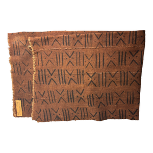 African Mud Cloth, Black on Brown