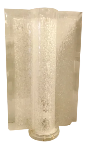 Vintage 1970’s Textured Wavy Lucite Table Lamp