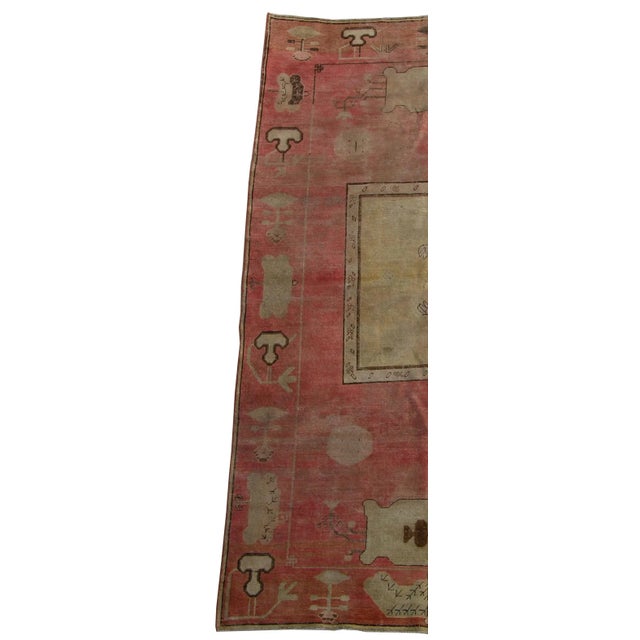 Traditional Antique Central Asian Khotan Samarkand 10'7'' X 5'6'' For Sale - Image 3 of 5