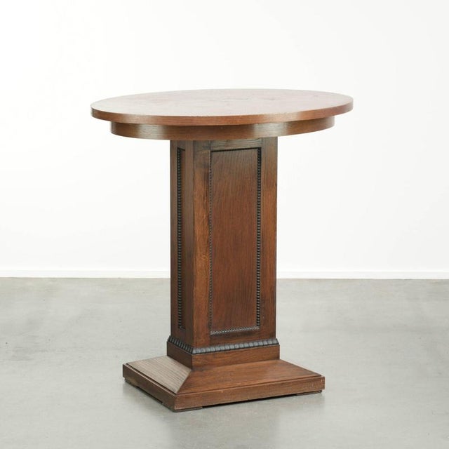 Dutch Oak Side Table/Center Table in Luxurious Amsterdam School Design with Exquisite Details For Sale - Image 13 of 13