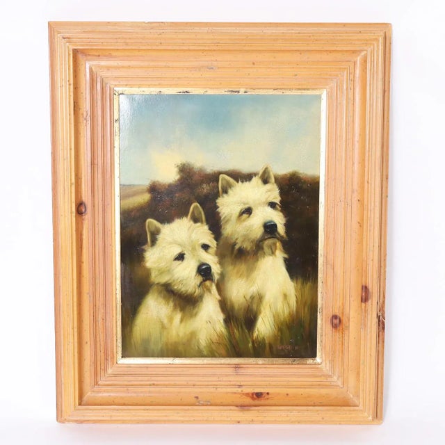 Painting of Two Westie Terriers in a Landscape For Sale - Image 10 of 10