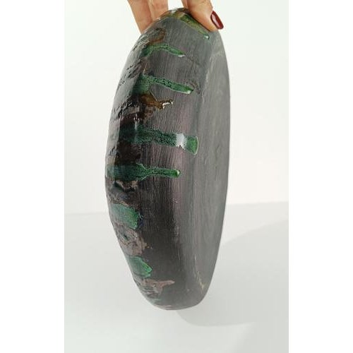 Mid-Century Modern Italian Decorative Dish in Raku Style Ceramic, 1970s For Sale - Image 11 of 17