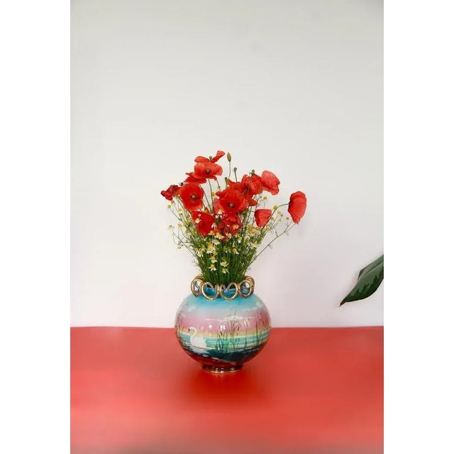 1940s Vintage Art Deco Ceramic Vase, Italy, 1940s For Sale - Image 5 of 9