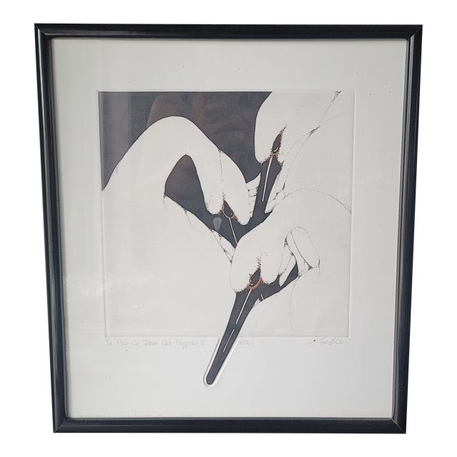 Vintage Beki Killorin "Three Swans" Limited Edition Framed Signed Numbered Print For Sale