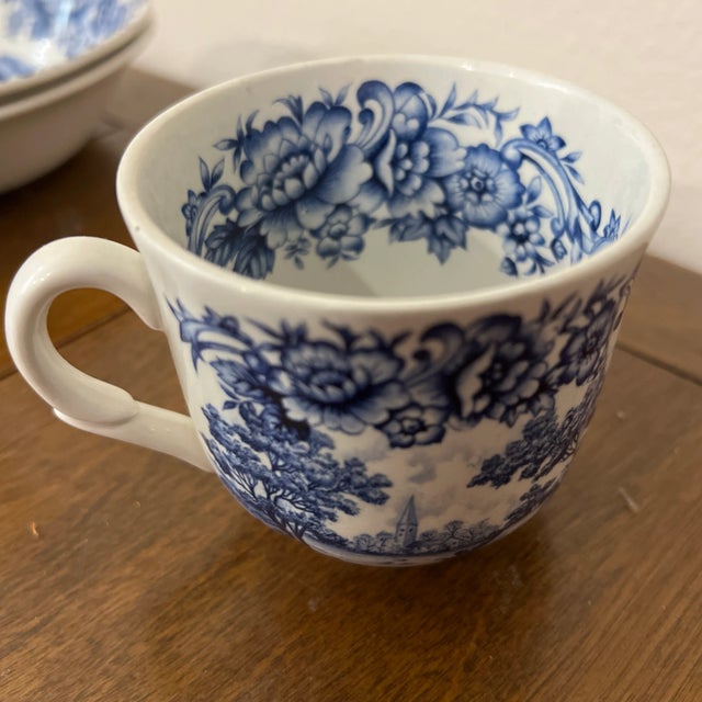 1980s Vintage Blue Country Scene by Myott Meakin Staffordshire Set- 10 Pieces For Sale - Image 11 of 12