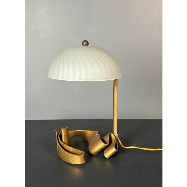 Art Deco Style Handcrafted Wrought Iron Desk Lamp, 1980s For Sale - Image 12 of 18