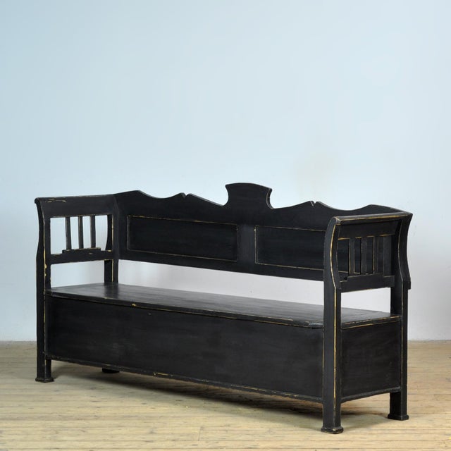 Antique Pine Drop-Top Bench, 1900s For Sale - Image 13 of 13