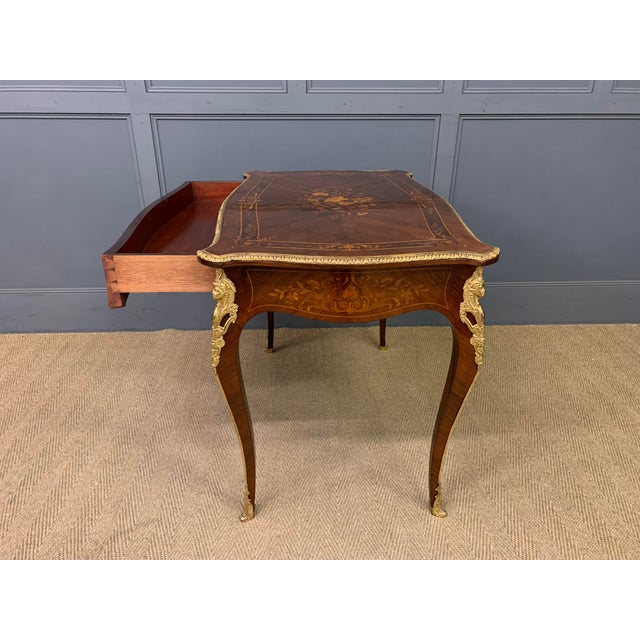 Inlaid Rosewood Floral Marquetry Table, 1880 For Sale - Image 3 of 15