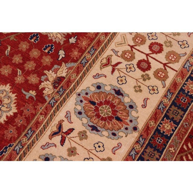 Shabby Chic Red/Ivory Wool Rug - 8'2'' X 10'3'' For Sale In New York - Image 6 of 10