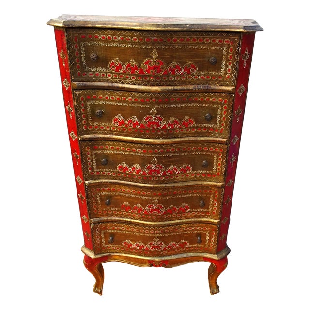 Vintage Italian Florentine Chest of Drawers, 1970 For Sale