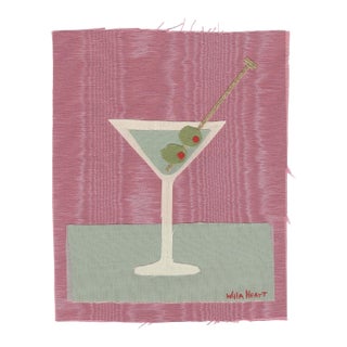 Beatrice the Martini by Willa Heart in Brimfield Black Frame, Mini Art Print For Sale