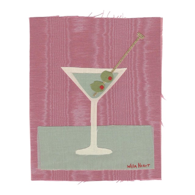 Beatrice the Martini by Willa Heart in Brimfield Black Frame, Mini Art Print For Sale