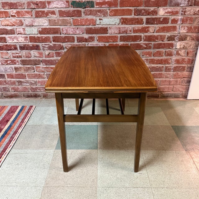 Mid-Century Modern Danish Walnut Draw Leaf Coffee Table, 1960s For Sale - Image 3 of 8