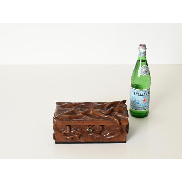 Large Draped Leather and Brass Decorative Box in the style of Adnet, Italy, 1960s For Sale - Image 18 of 18