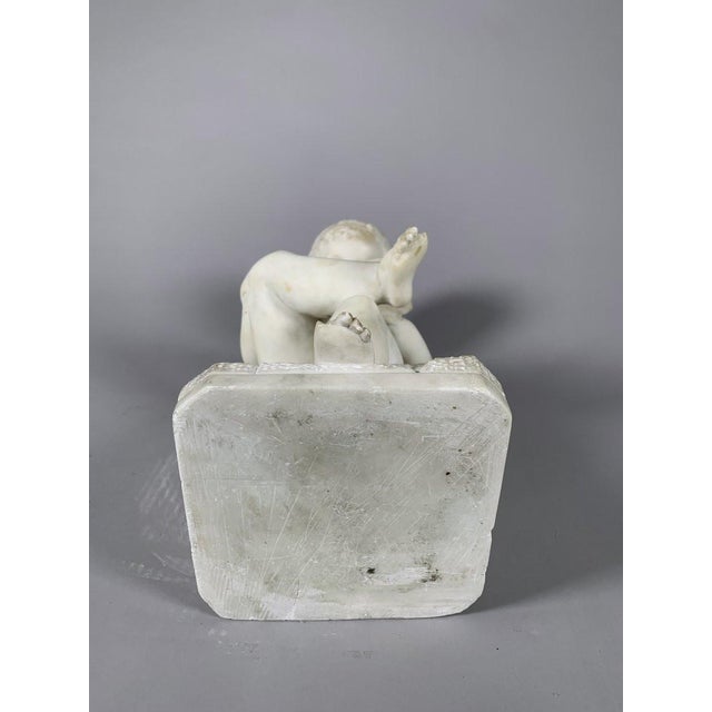 19th Century Marble Sculpture The Reader After Canova For Sale - Image 9 of 11