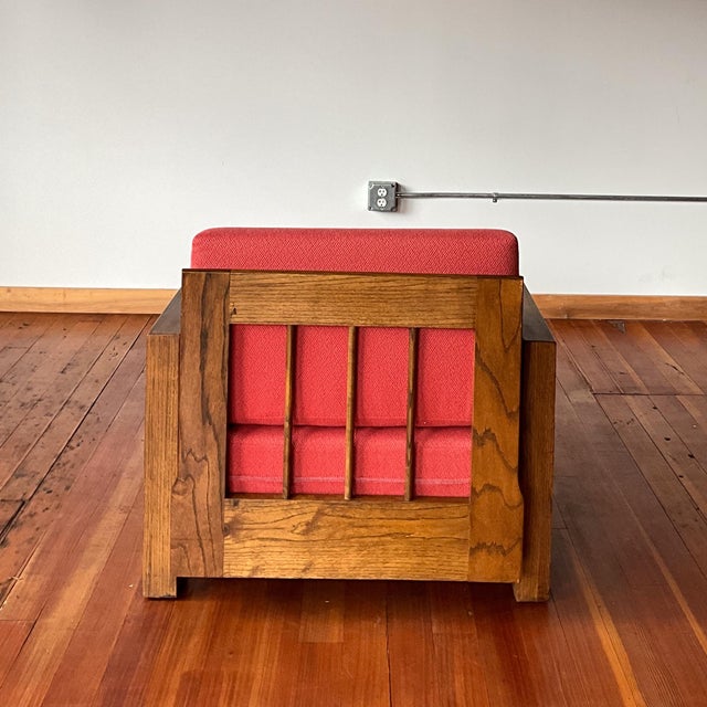 1950s Brutalist Howard Oak Lounge Chair 1950s Usa For Sale - Image 5 of 10