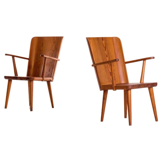 Set of Swedish Pine Chairs by Göran Malmvall, 1950s For Sale - Image 9 of 9