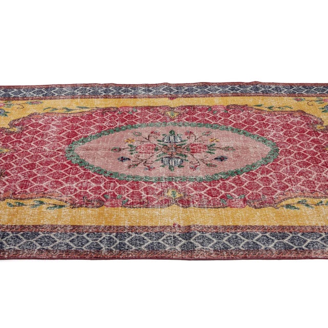 Vintage handknotted rug from Oushak region of Turkey. Approximately 50-60 years old. In very good condition.