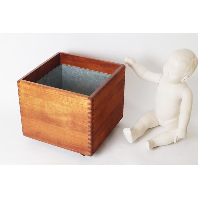 1970s Danish Teak Planter with Zinc Tub from Salin Furniture, 1970s For Sale - Image 5 of 17